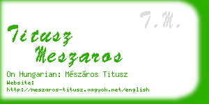 titusz meszaros business card
